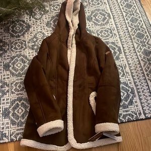 Koolaburra by UGG Faux Suede Shearling Jacket Brown KB21709-KO Medium